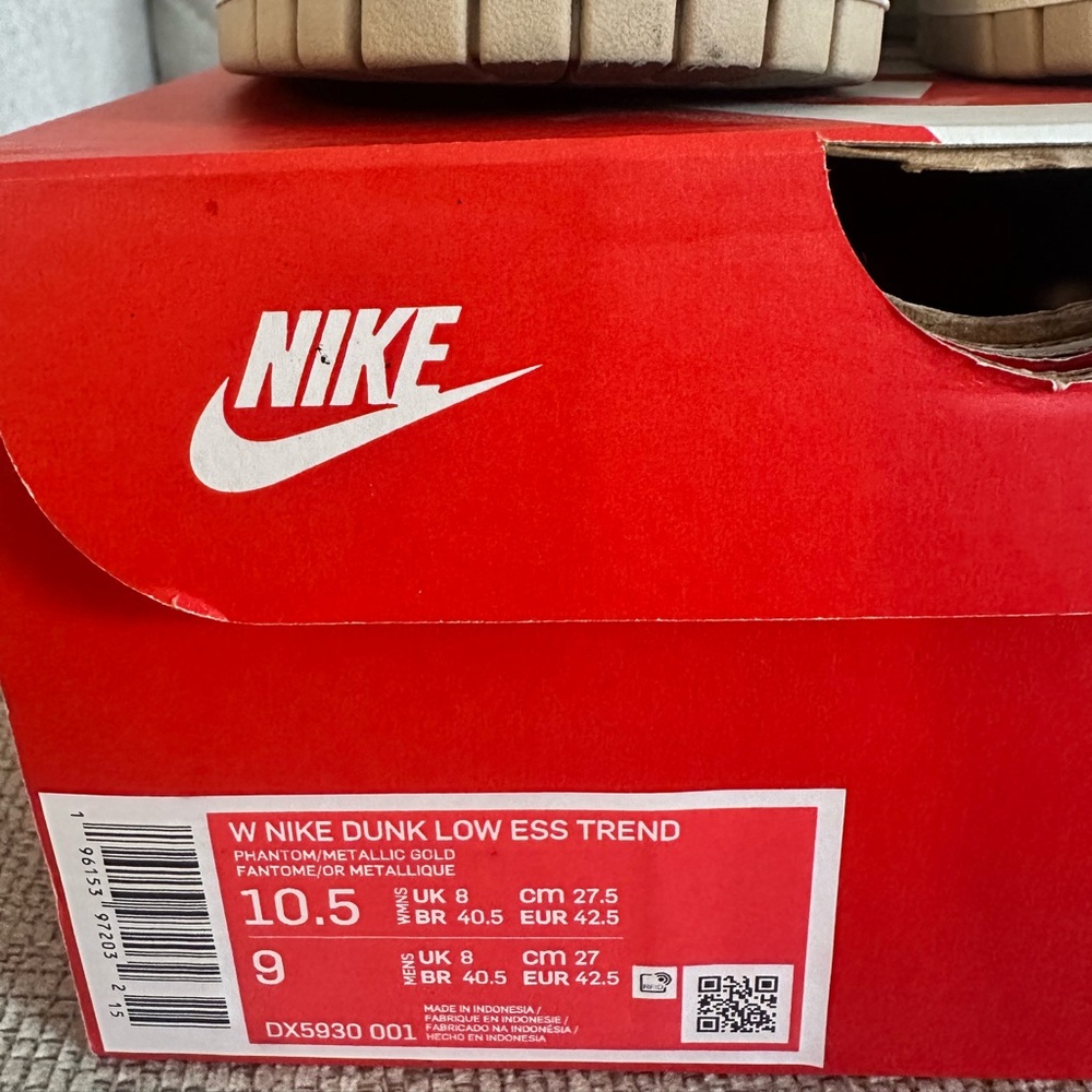 Nike Beige and Gold Dunk Low Sneakers - Picture 8 of 8